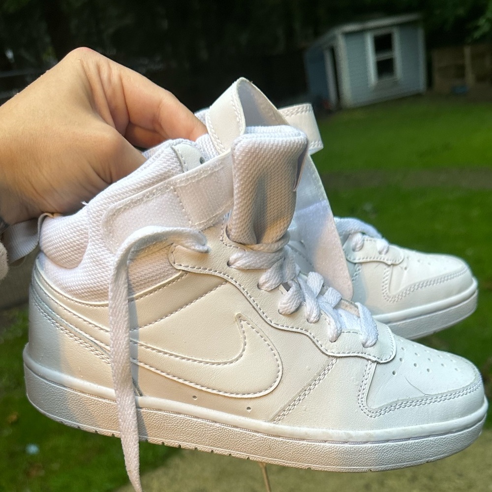 White Nike Court Borough Mid 2 Youth